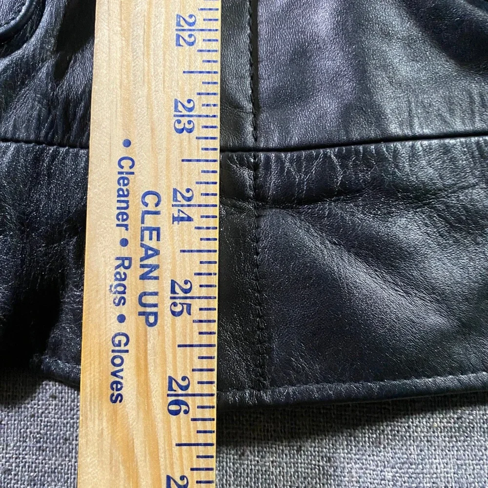 Affluent Apparel Brand Leather Bomber Motorcycle‎ Jacket Faux Fur Collar Mens M